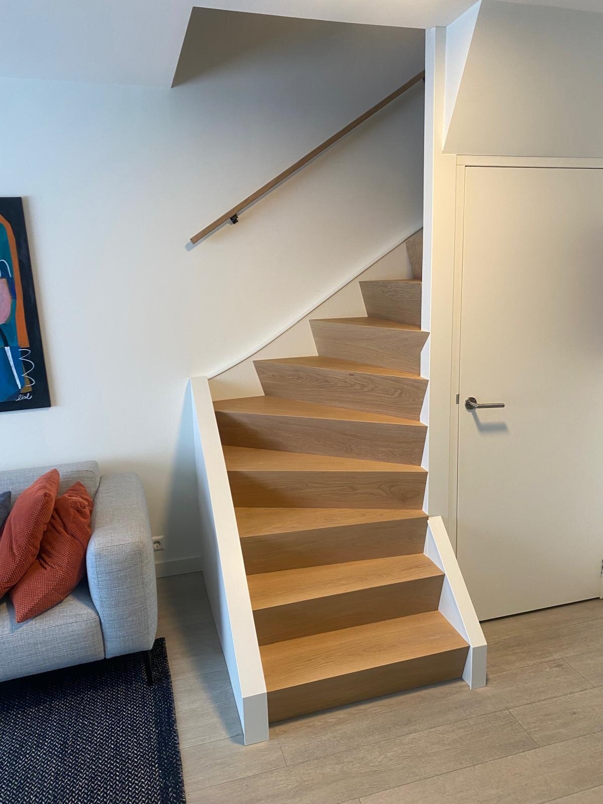 Traprenovatie met Z-treden eikenhouten Z-trap, bloktrap, overzettreden in Den Bosch