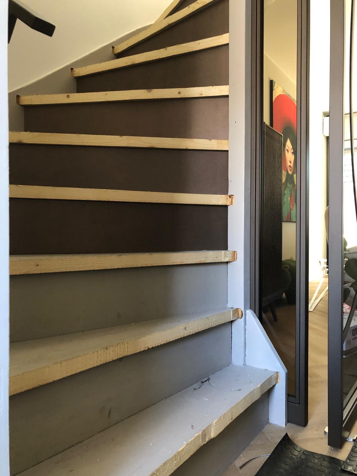 Bronskleurige traprenovatie, modern, eigentijds, uniek Zaltbommel.JPG